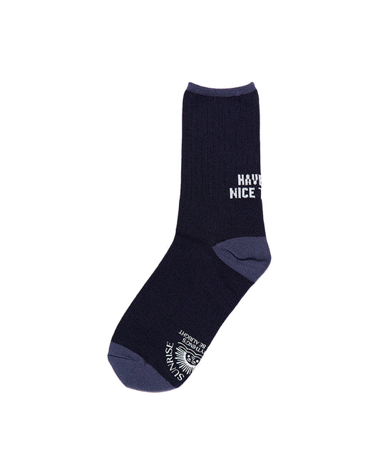 Have a Nice Trip Crew Socks_Navy & Blue