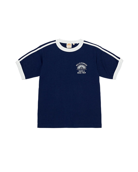 HS VTG Arch Logo Soccer Tee (W)_Navy