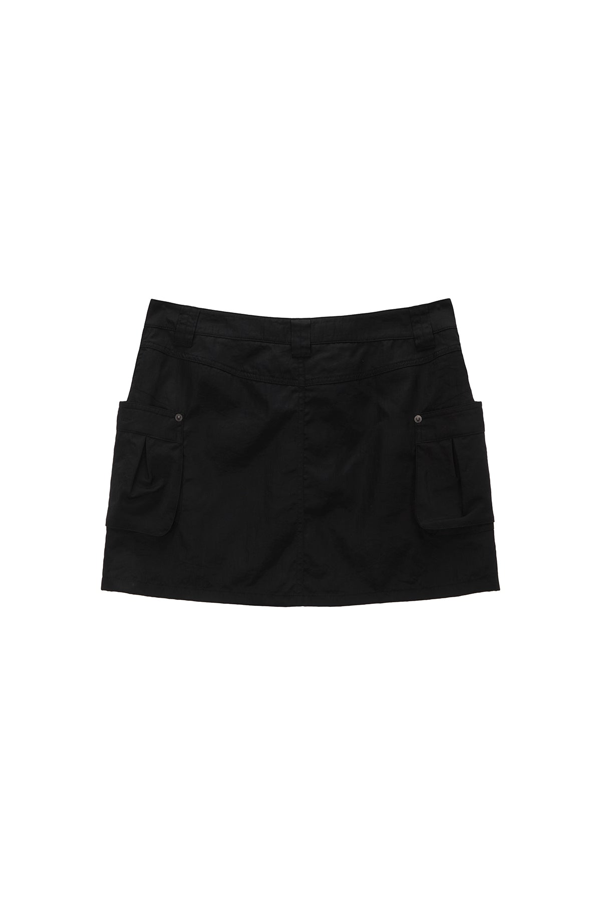 Matinkim Lowrise Nylon Cargo Mini Skirt IN Black
