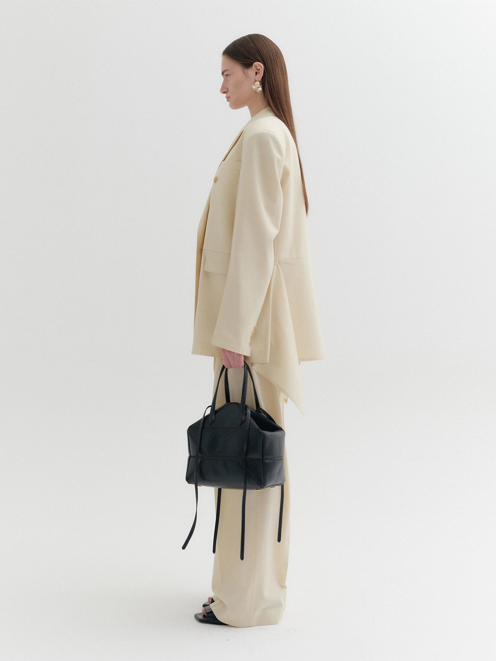 EENK Waist Lettering Wide Pants - Ivory