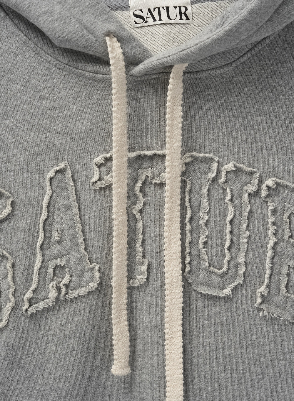 [satur] (W) Dublin Crop Hood T-shirt - Melange Gray