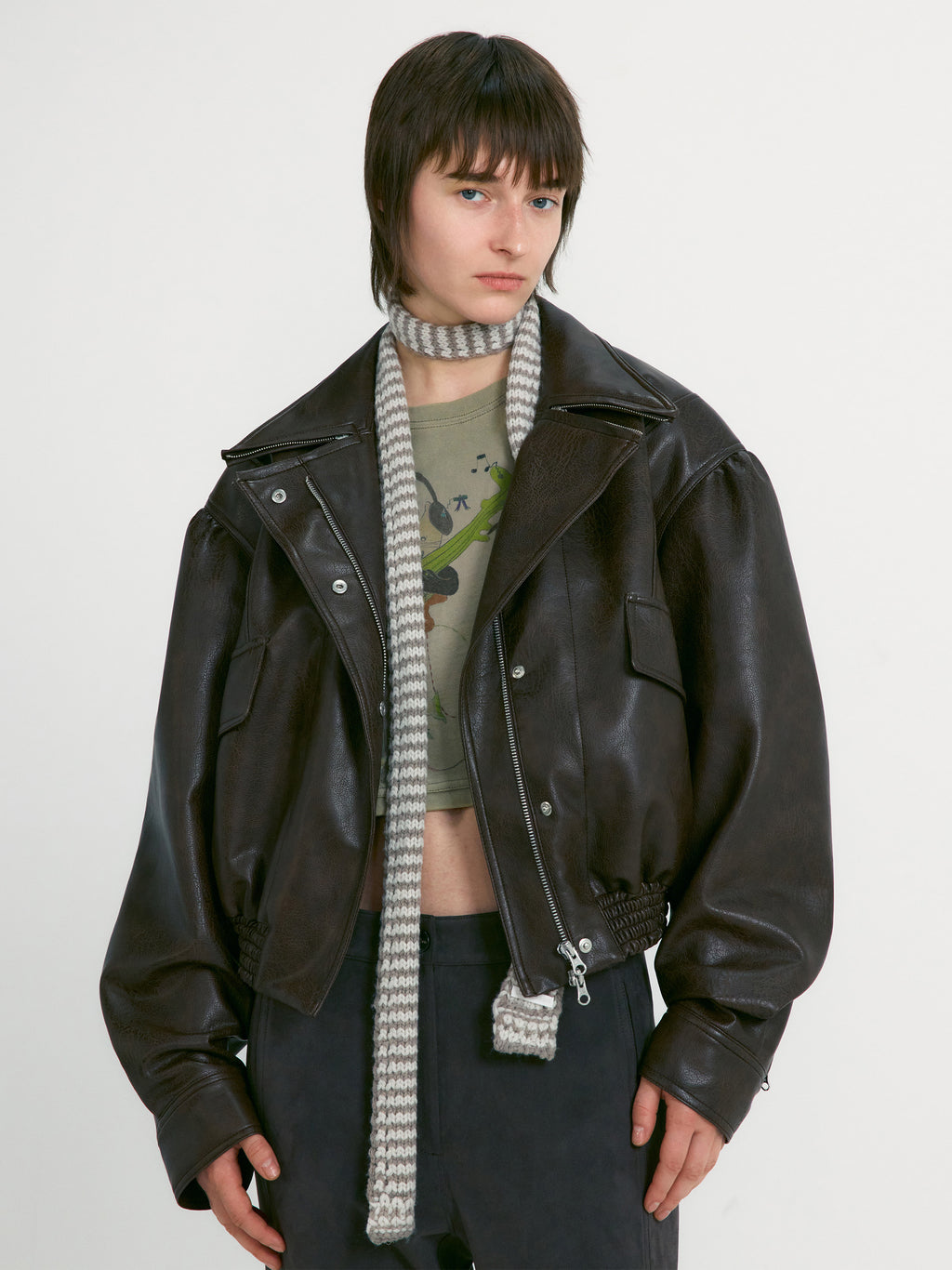 [low_classic] Leather Short Jacket
Brown