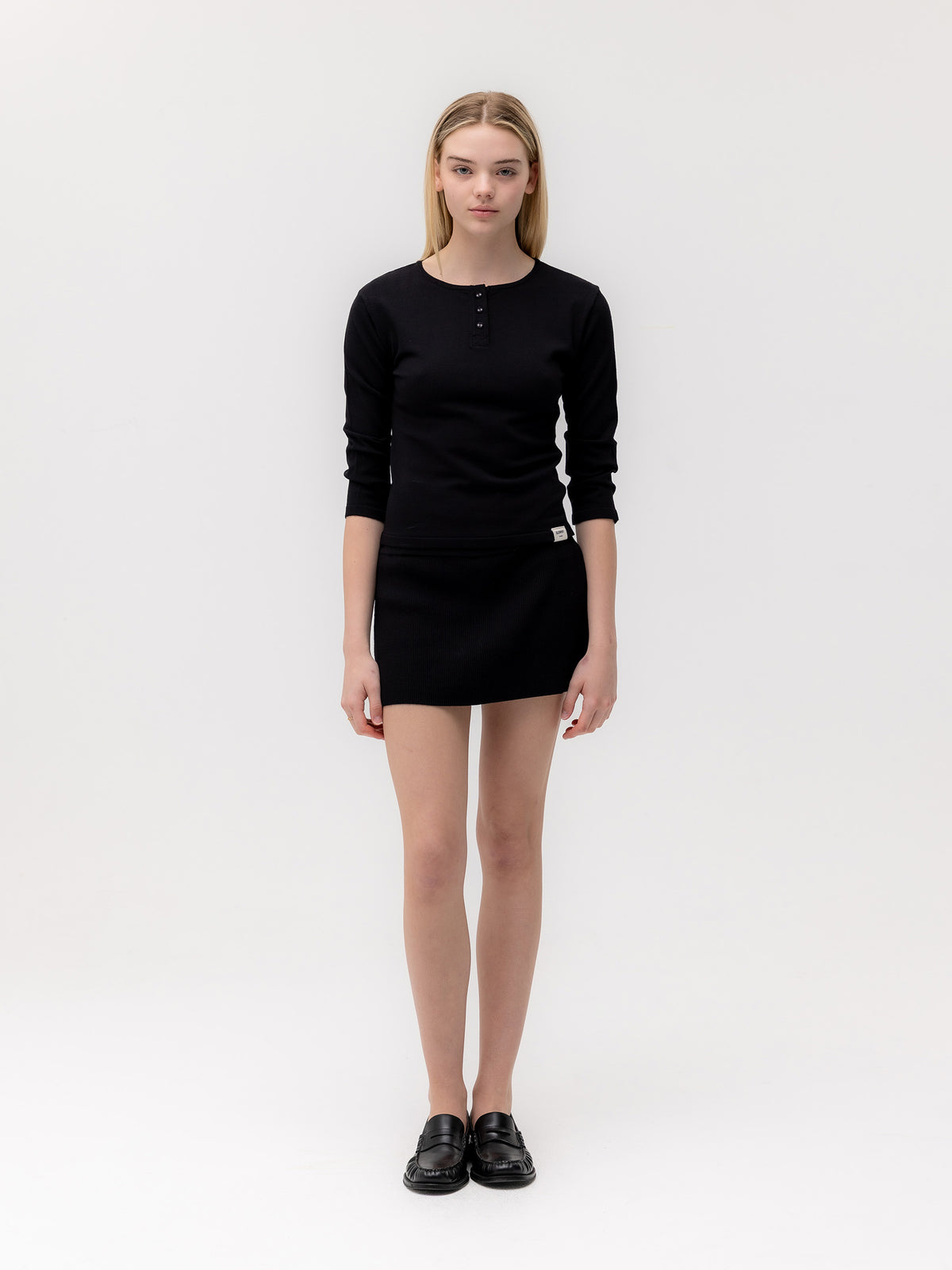 GLOWNY G Knit Rest Skirt (Black)