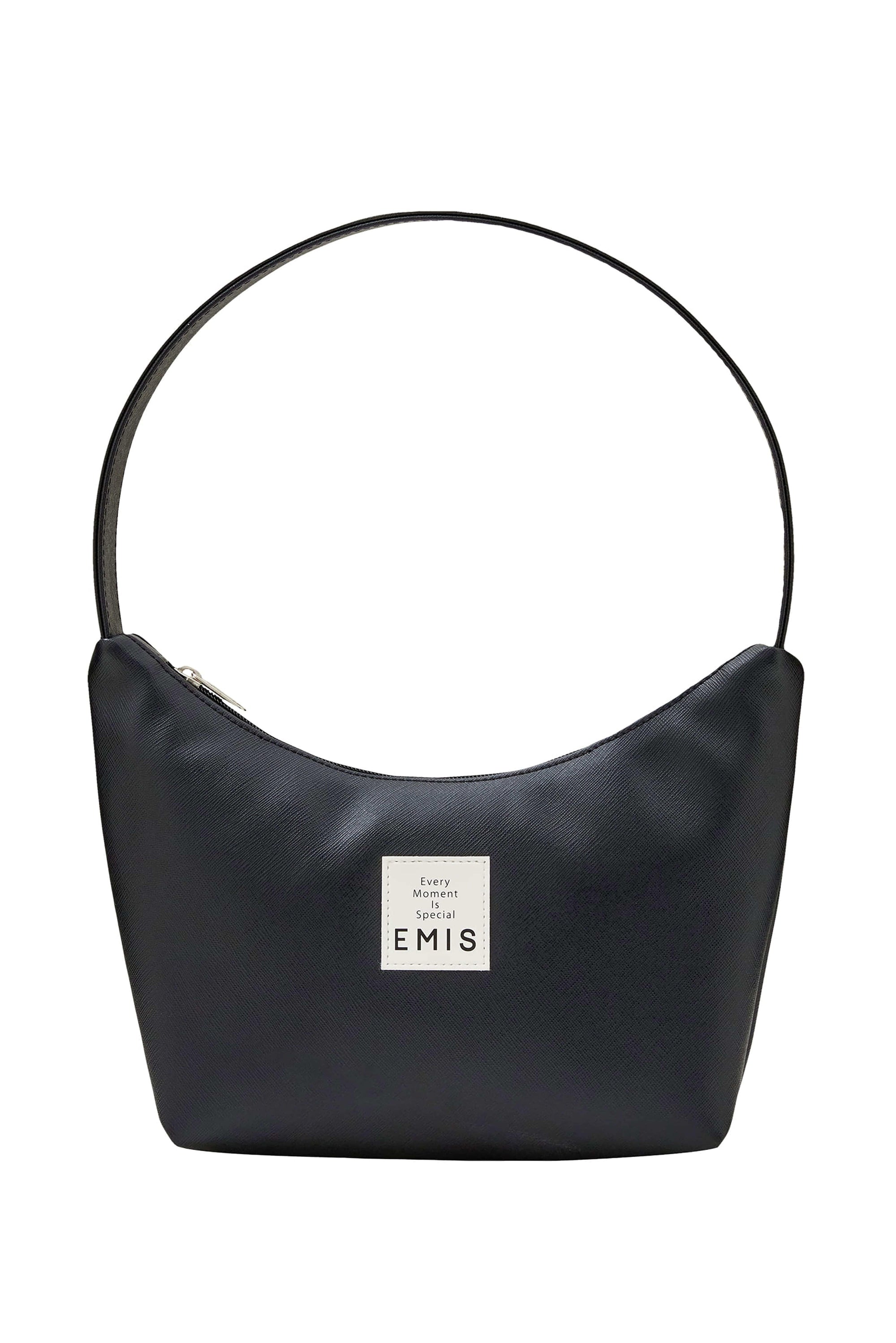 NEW LEATHER HOBO BAG-BLACK
