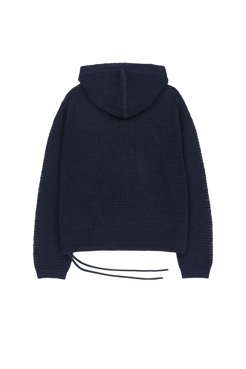 Matinkim Oversized Mesh Knit Hoodie IN Navy