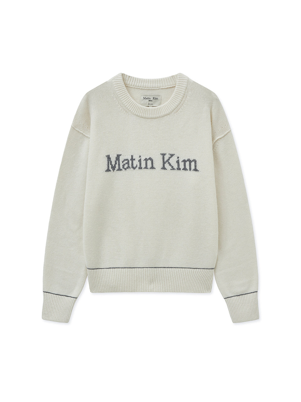 Matinkim Color Trim Line Logo Pullover IN Ivory