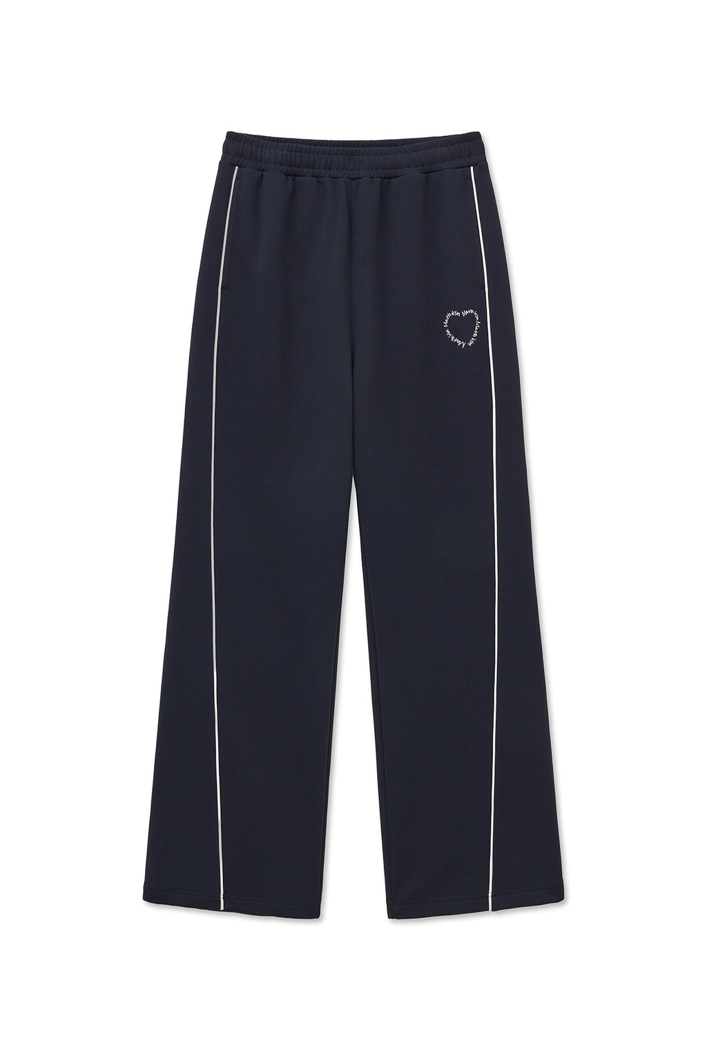 [matinkim] HEART LOGO TRACK PANTS IN NAVY