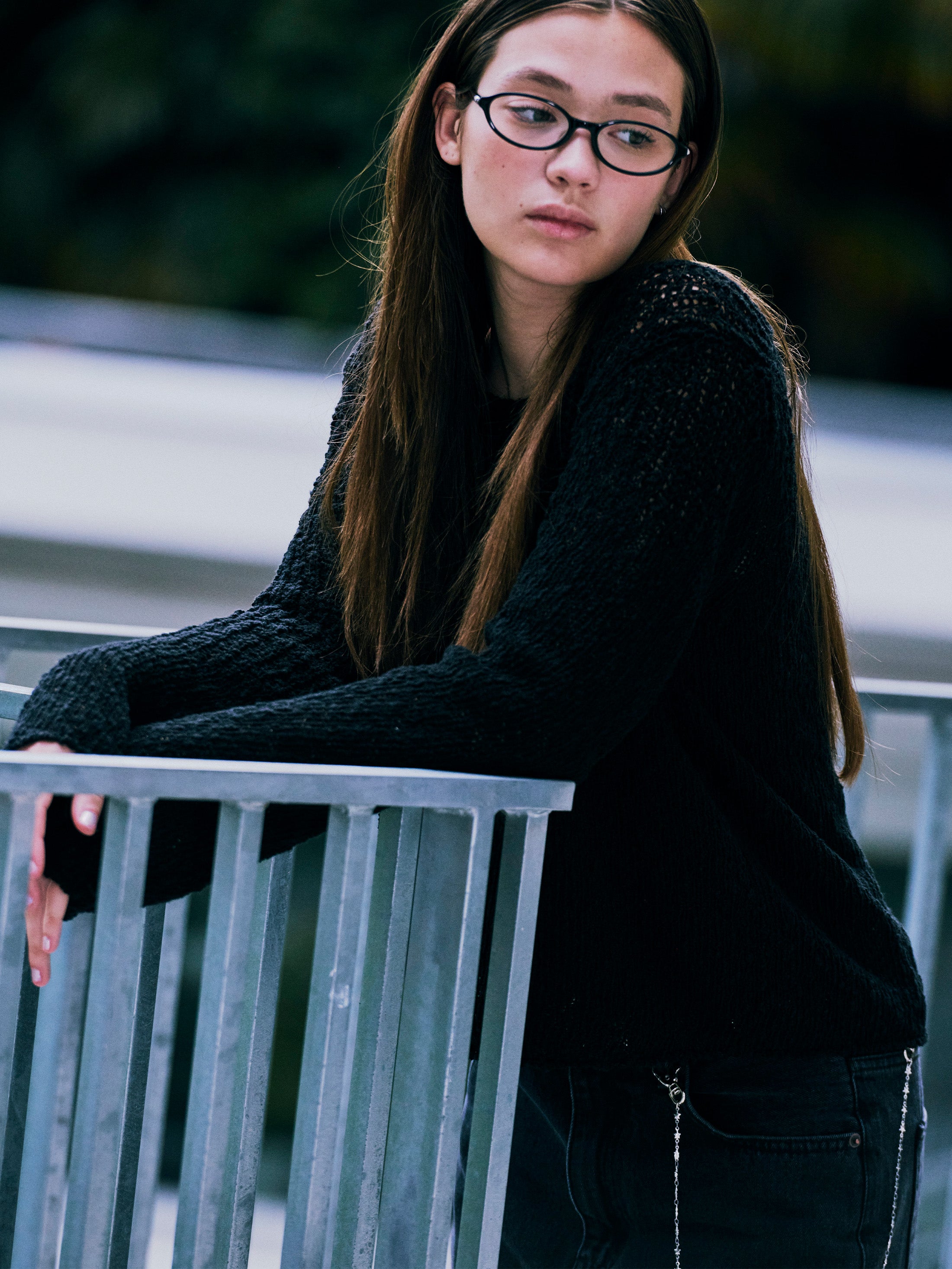 Low Classic Wave Cropped Sweater Black