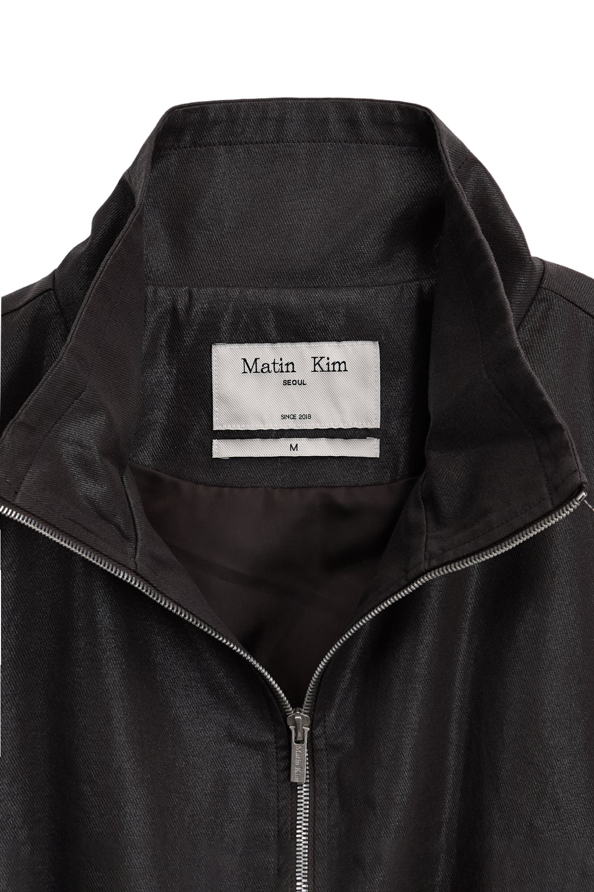 [matinkim] MATIN ROUGH COATING CROP BOMBER IN DARK BROWN