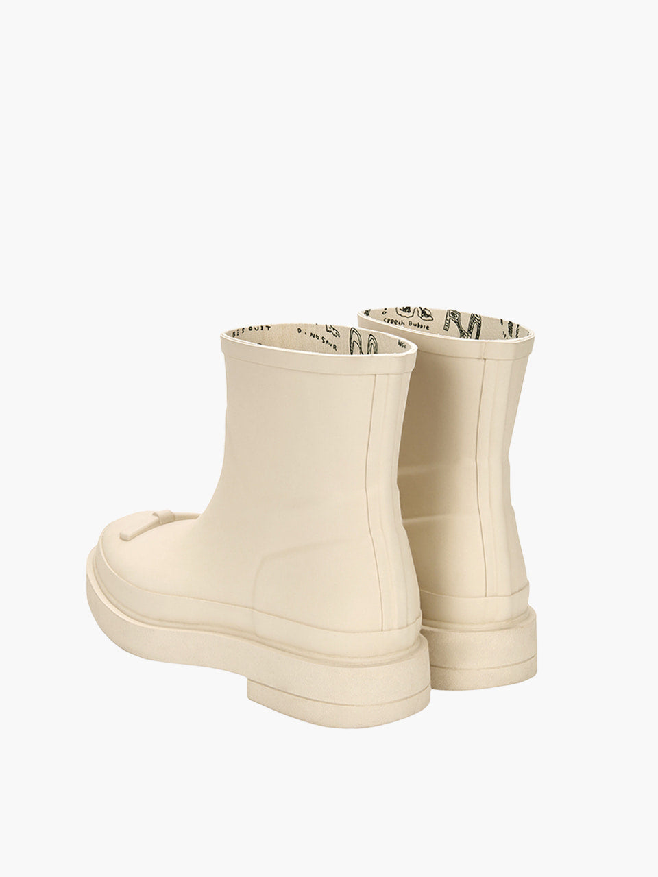 Margesherwood Ribbon Rubber Boots Short ivory