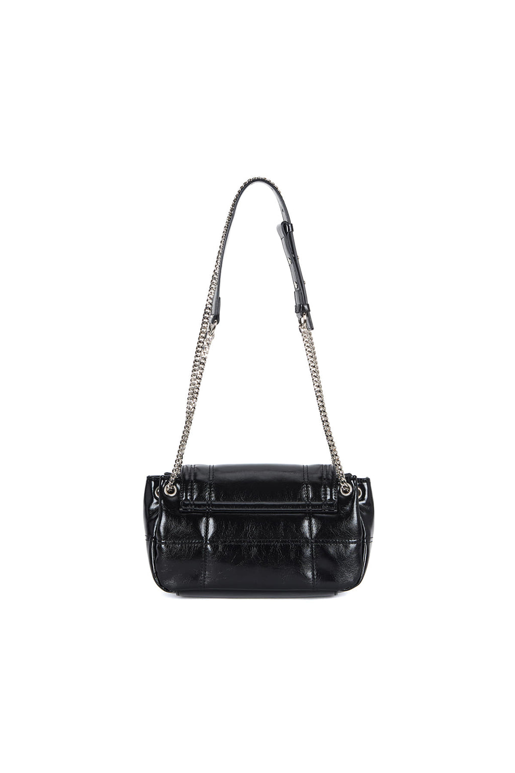 [matinkim] GLOSSY QUILTING SMALL CHAIN BAG IN BLACK
