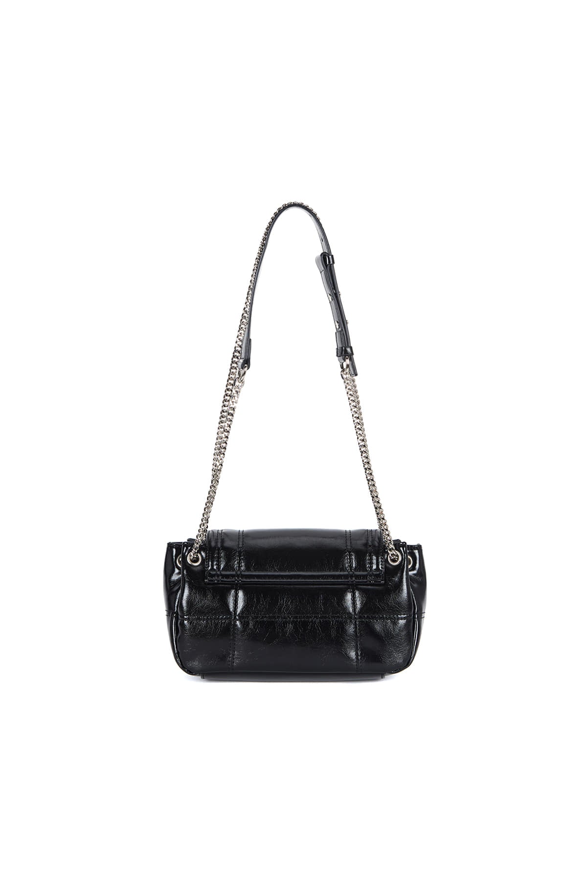 [matinkim] GLOSSY QUILTING SMALL CHAIN BAG IN BLACK