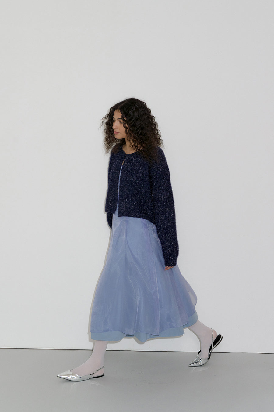Overdueflair Glitter Cardigan Navy