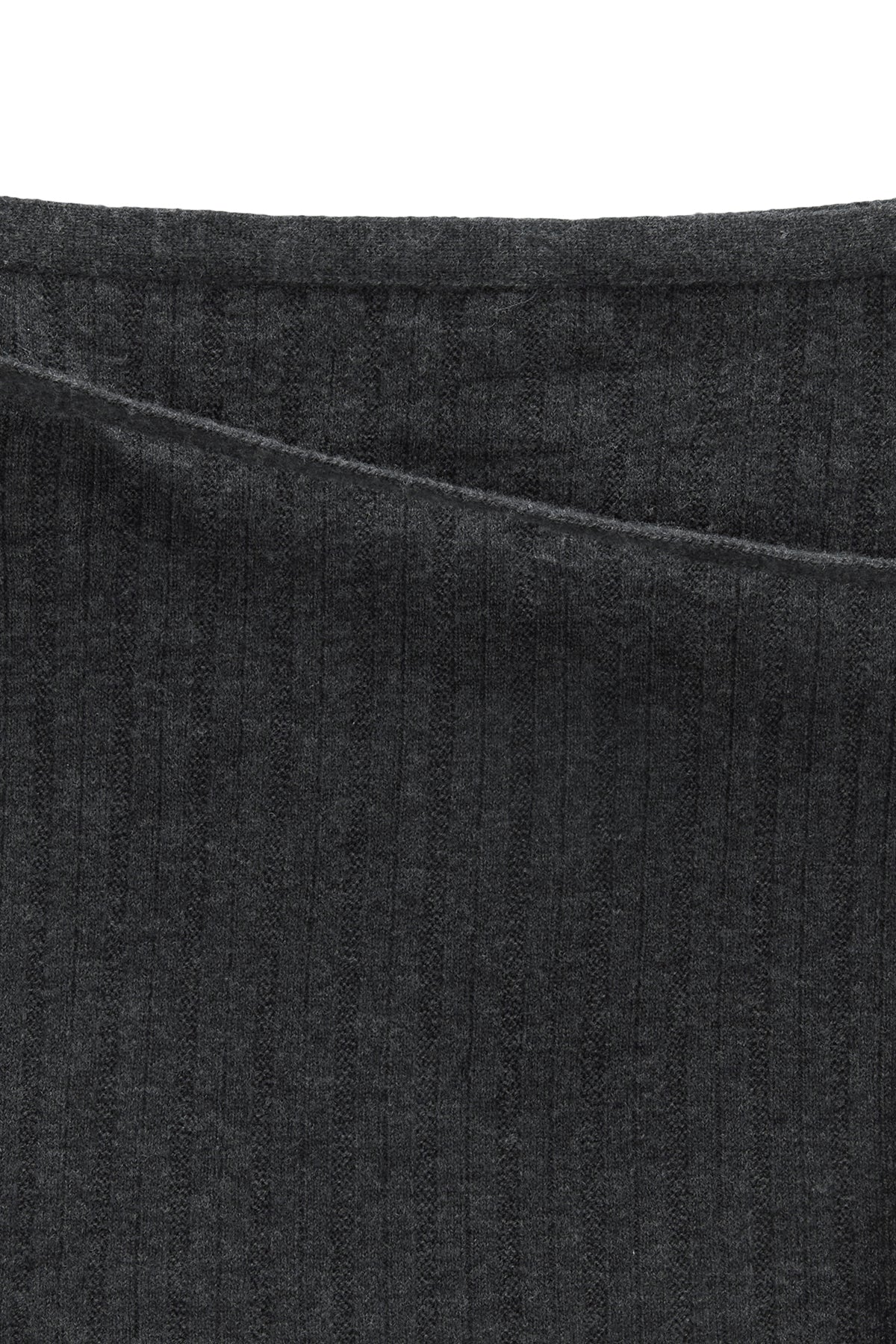 [matinkim] LAYERED KNIT STRING WRAP SKIRT IN CHARCOAL
