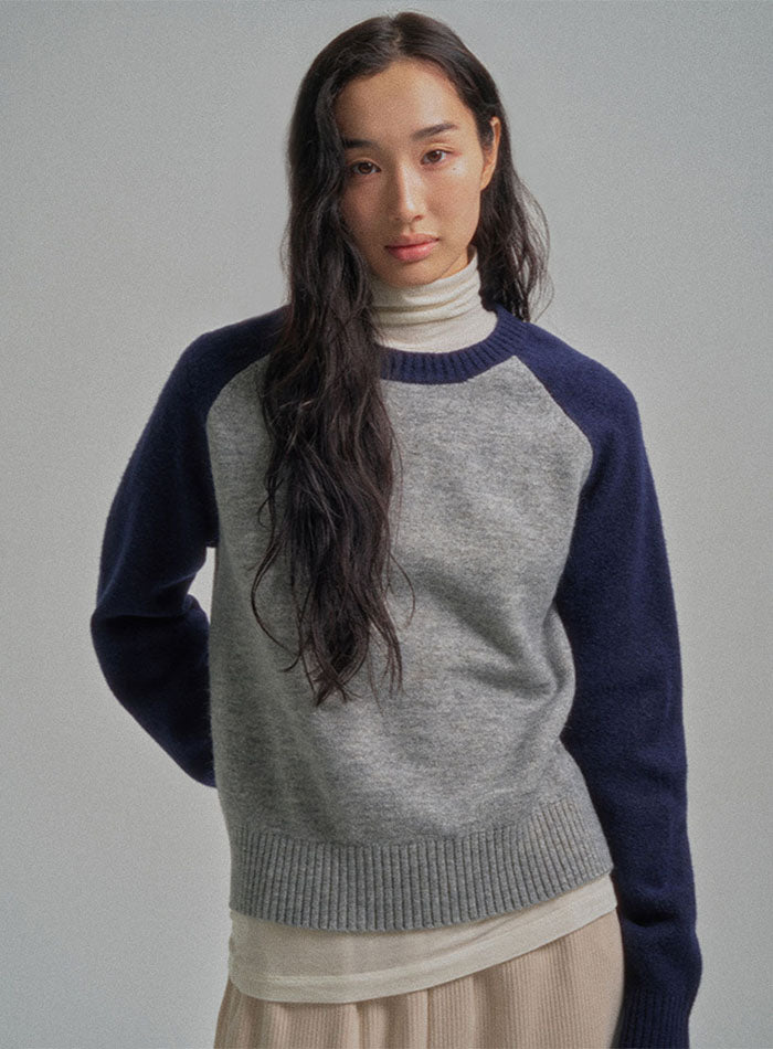 Mango Maniplease Puze Raglan Knit Navy