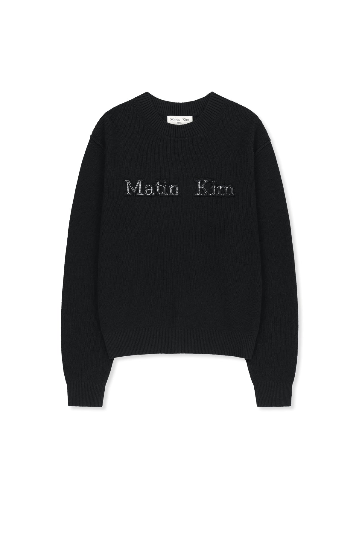 Matinkim Matin Applique Logo Knit Pullover IN Black