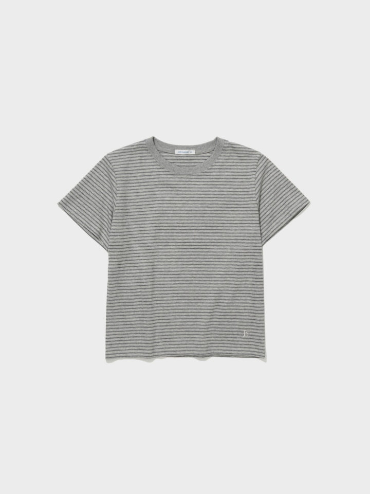 Low Classic Lc Striped Baby Tee Melange Grey