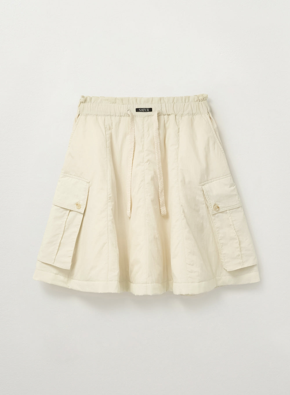[satur] (W) Padded Balloon Cargo Skirt - Cream