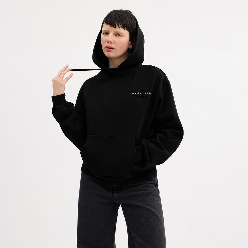 Matinkim Matin Kim X Coach Logo Embroidery Hoodie IN Black