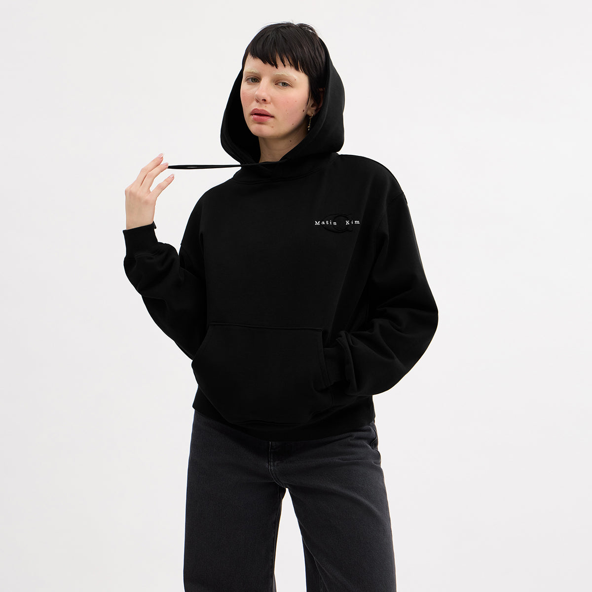 Matinkim Matin Kim X Coach Logo Embroidery Hoodie IN Black