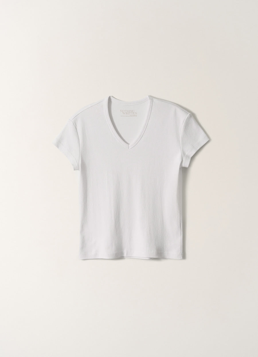 Nothing Written 90s v-neck t-shirt (White)