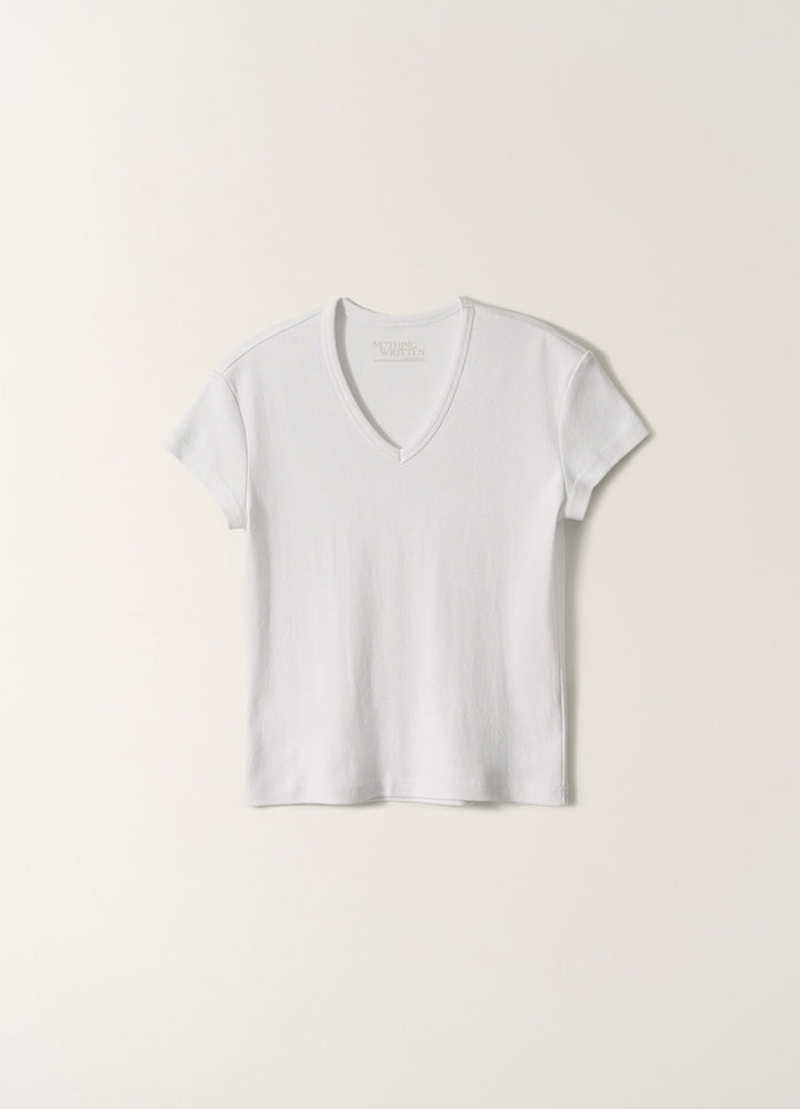 Nothing Written 90s v-neck t-shirt (White)
