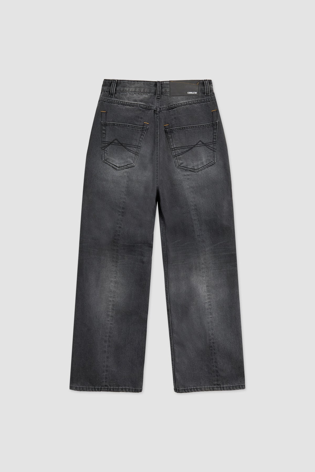 Matinkim Washed Wide Denim Pants IN Dark Grey