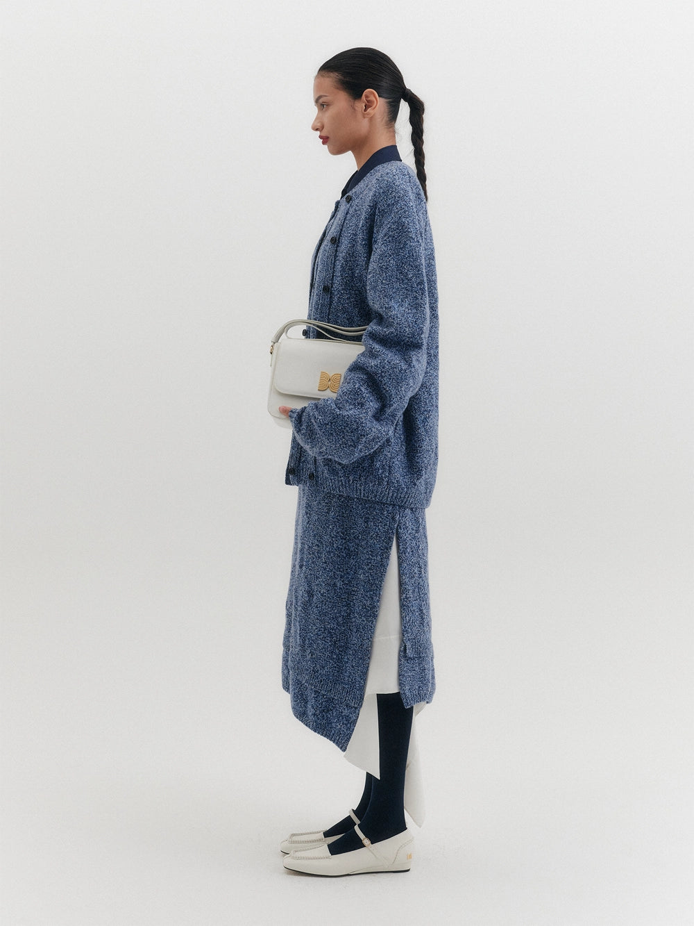 EENK Asymmetrical Knit Skirt - Blue