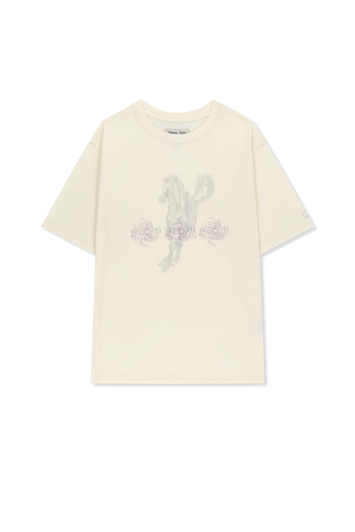 Matinkim Matin Pace Sprint Graffiti Top IN Ivory