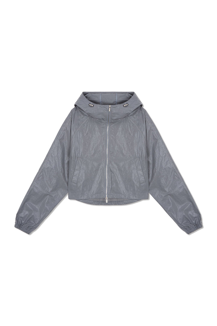 Matinkim Matin Crop Hoody Coating Jumper IN Dark Grey