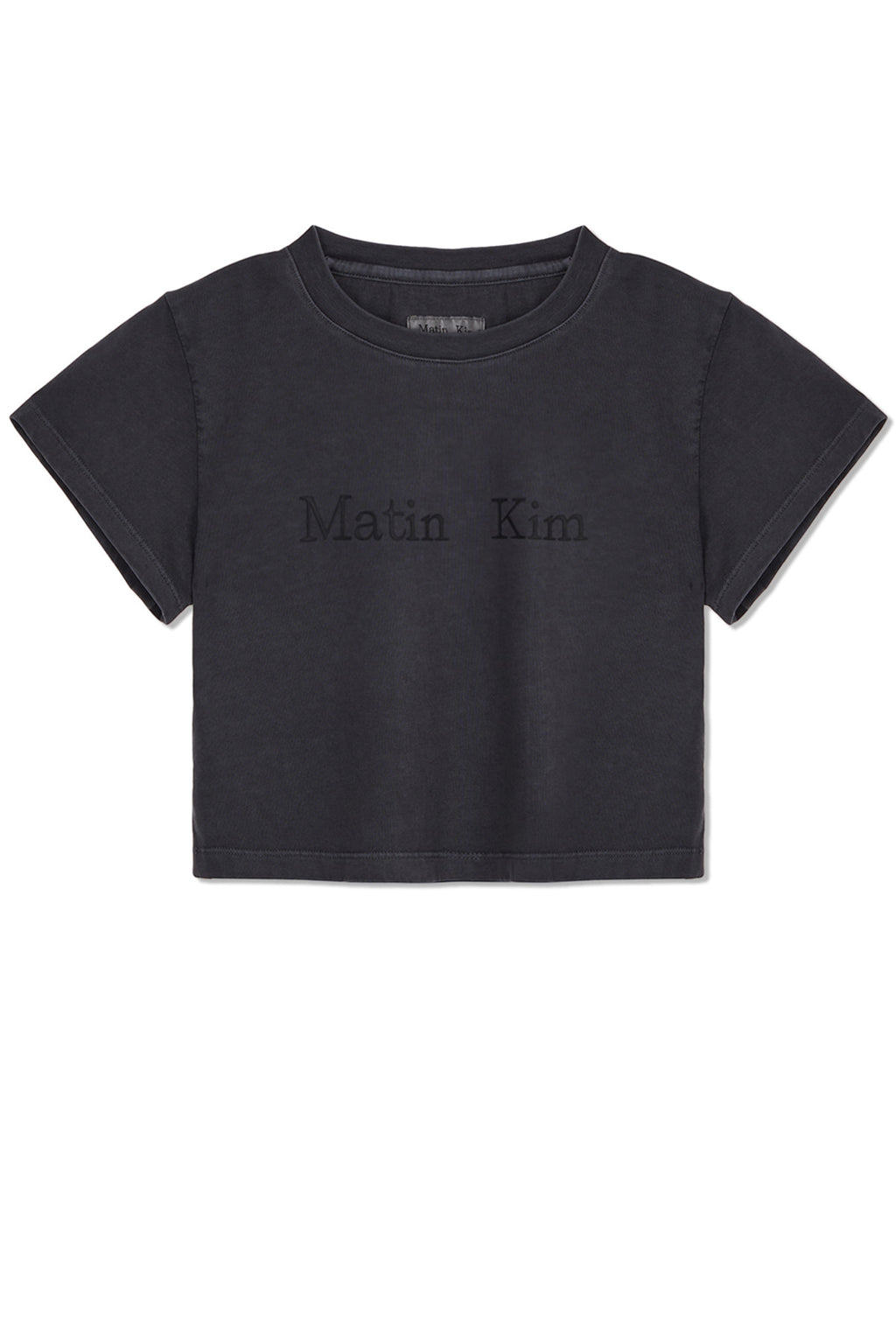 Matinkim Pigment Logo Crop Top IN Dark Grey