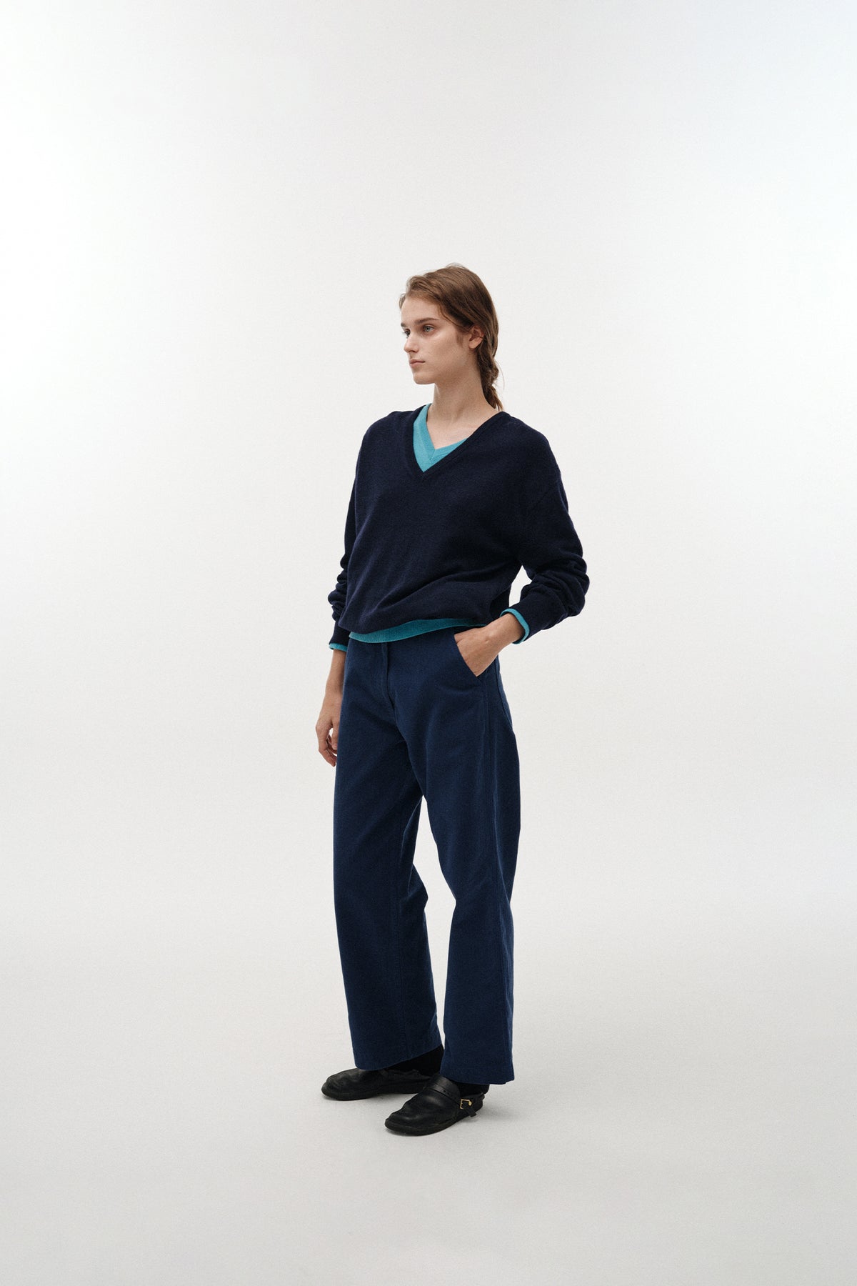 Nothing Written Paan cotton work pants (Blue)