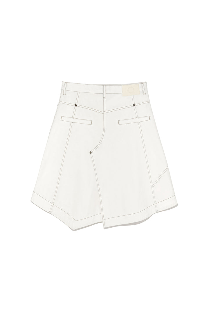 Matinkim Denim Mixed Flare Skirt IN Ivory