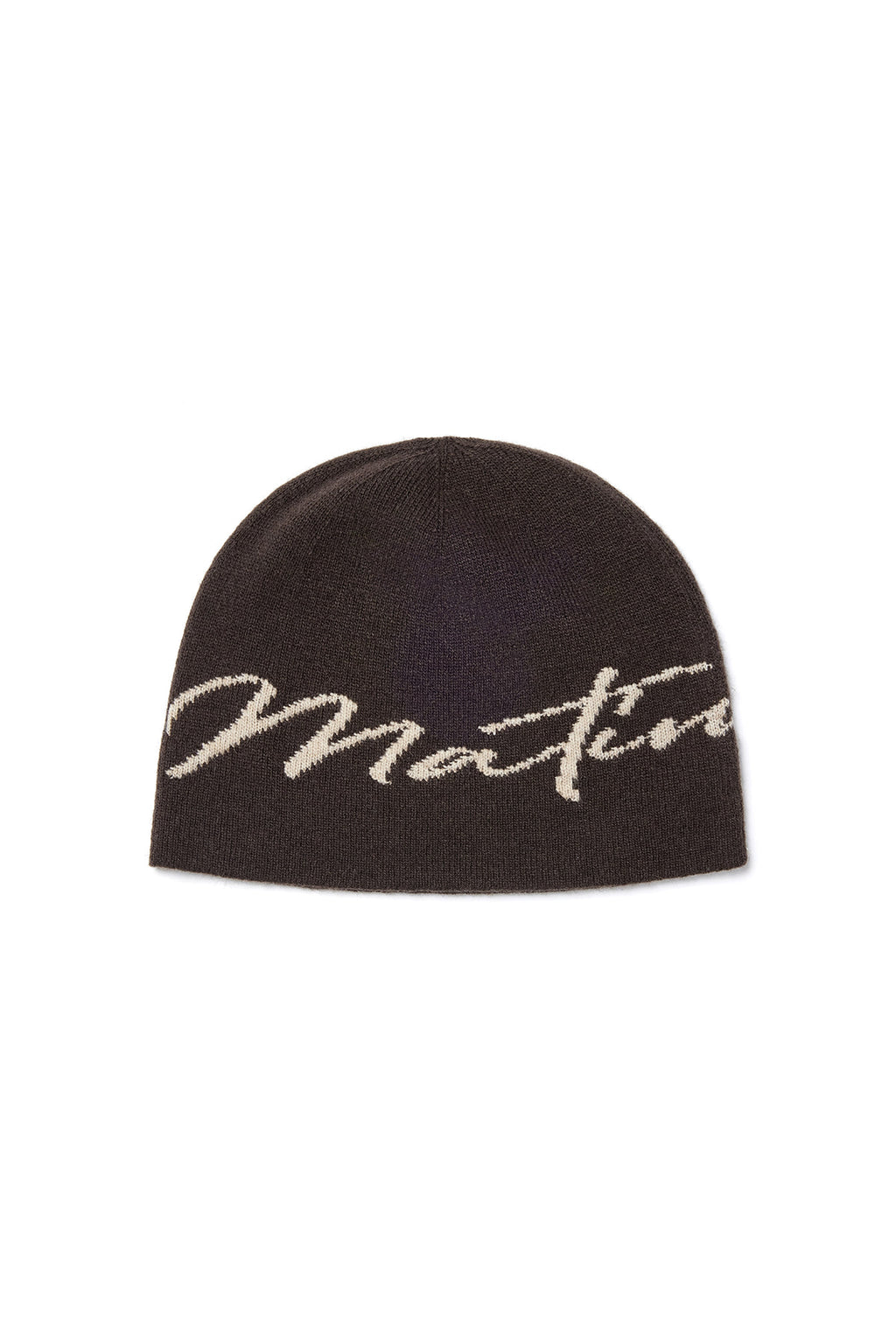 [matinkim] MATIN LOGO SCRIPT BEANIE IN BROWN