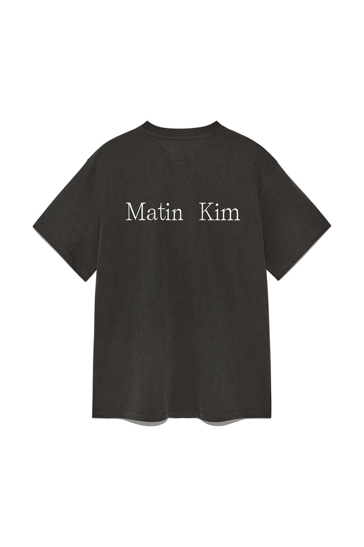 [matinkim] VINTAGE WASHED LOGO TOP FOR WOMEN IN CHARCOAL