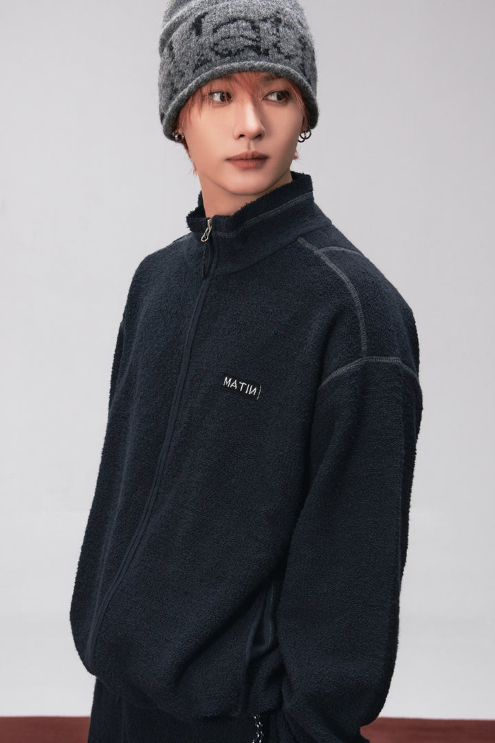 Matinkim Boucle Crack Logo Beanie In Grey