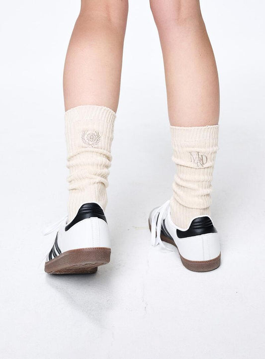 LONG SOCKS MRD LOGO_LIGHTBEIGE LATTE