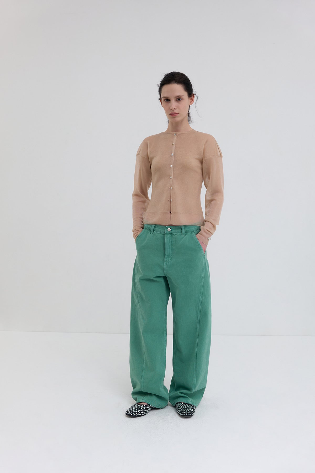 Overdueflair Vintage Curved Denim Pants Peppermint