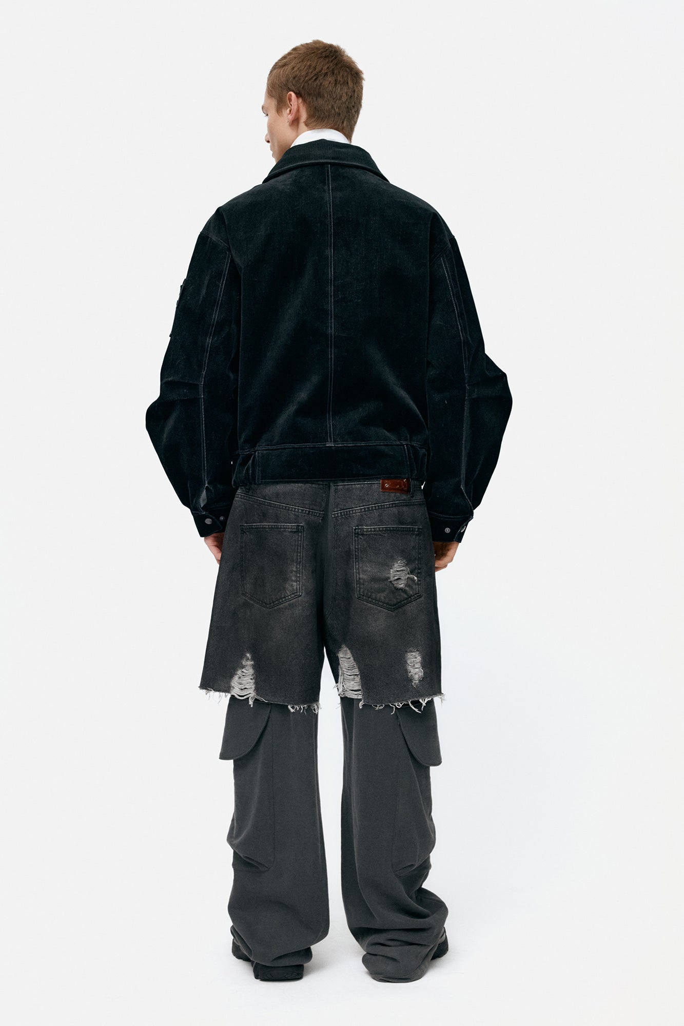Andersson Bell Unisex Rugged Denim-Inset Sweatpants