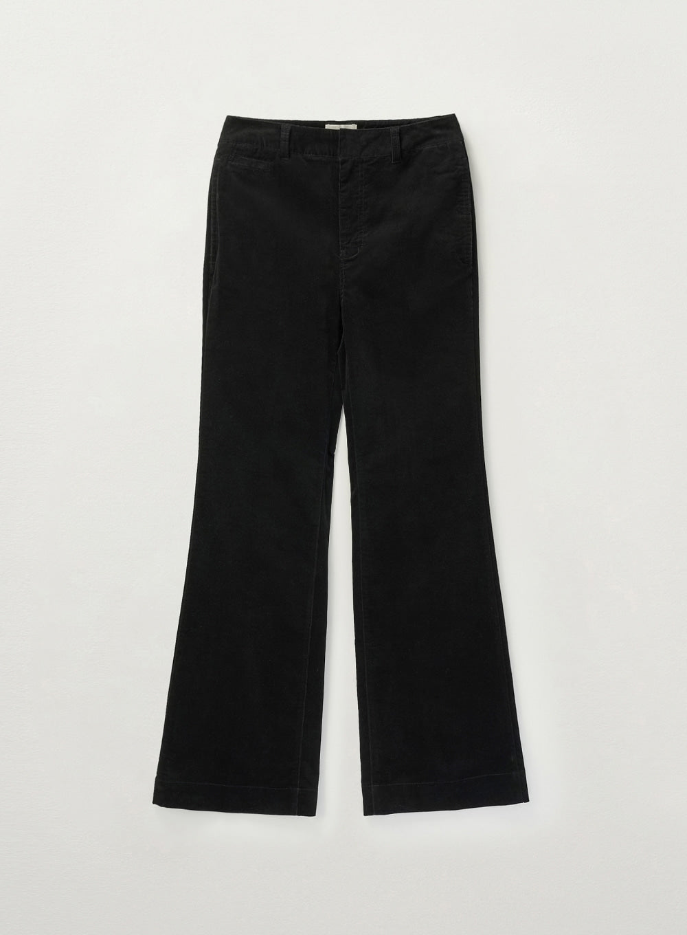 [satur] (W) Soft Corduroy Semi Flared Pants - Black