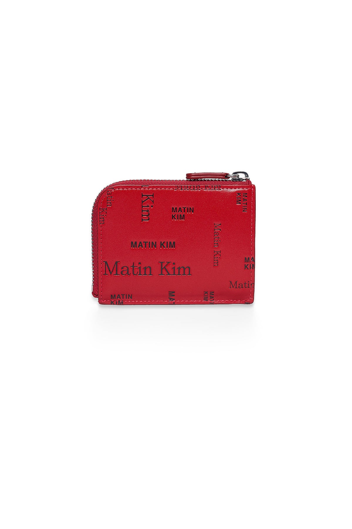 Matinkim Matin All-Over Logo Half Round Zip Wallet IN Red