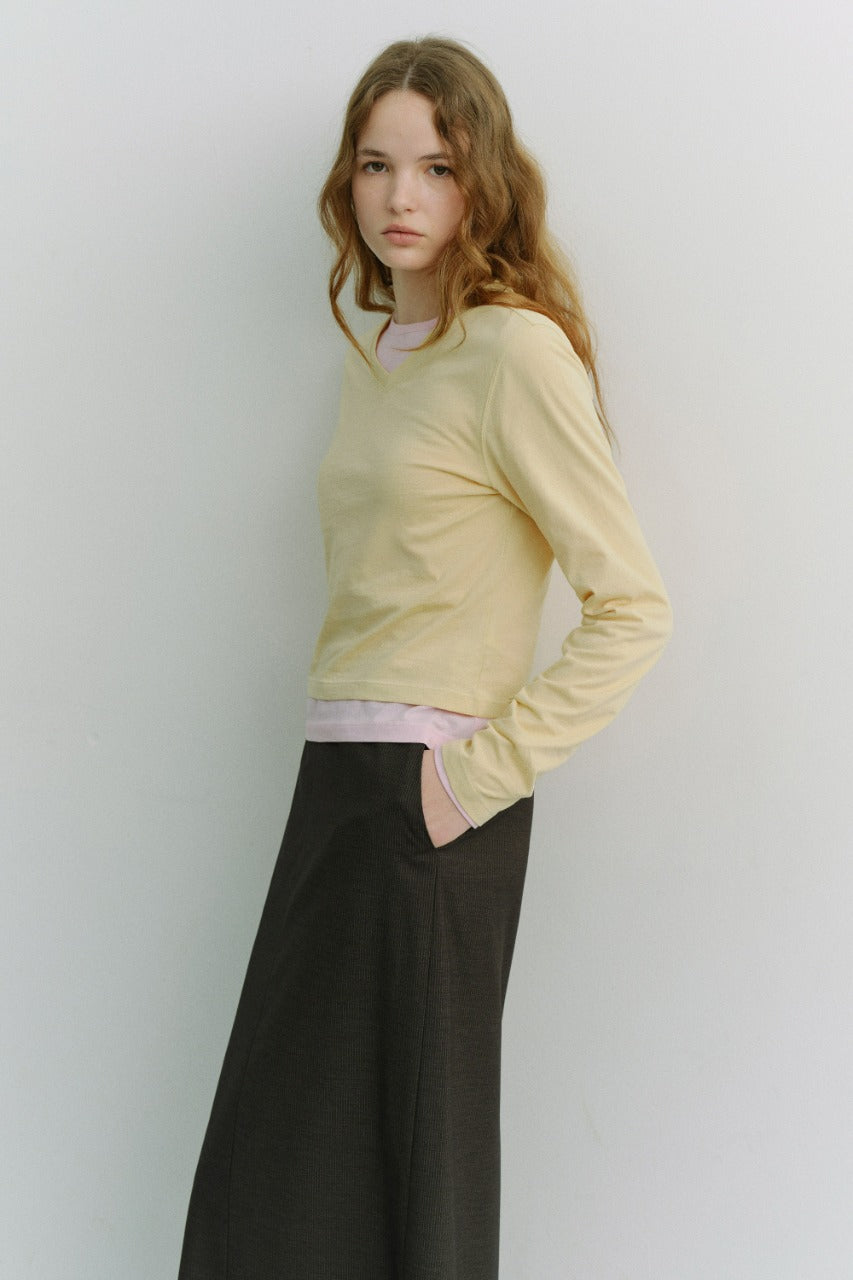 Dunst Essential Petit V-Neck T-Shirt Butter