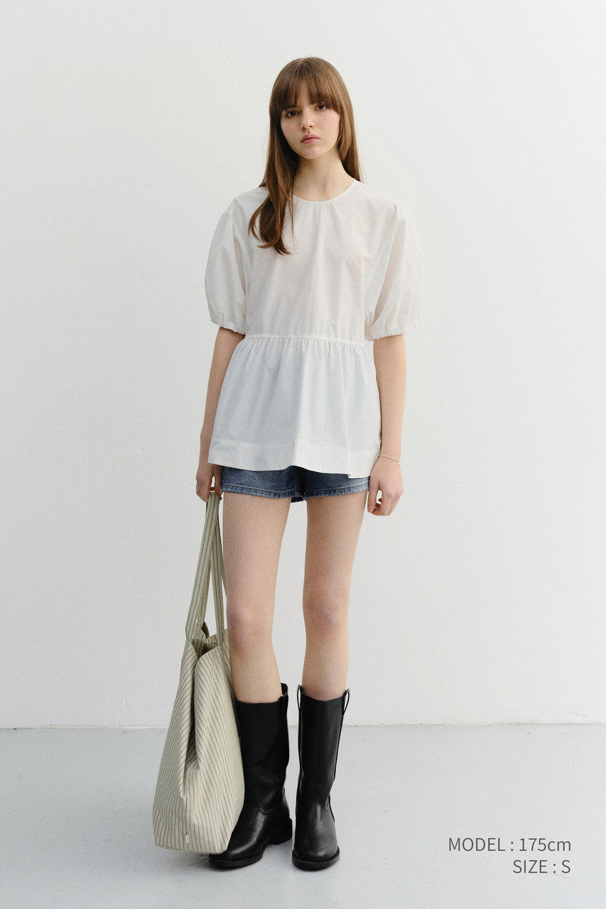 Dunst Ribboned Back Slit Blouse White