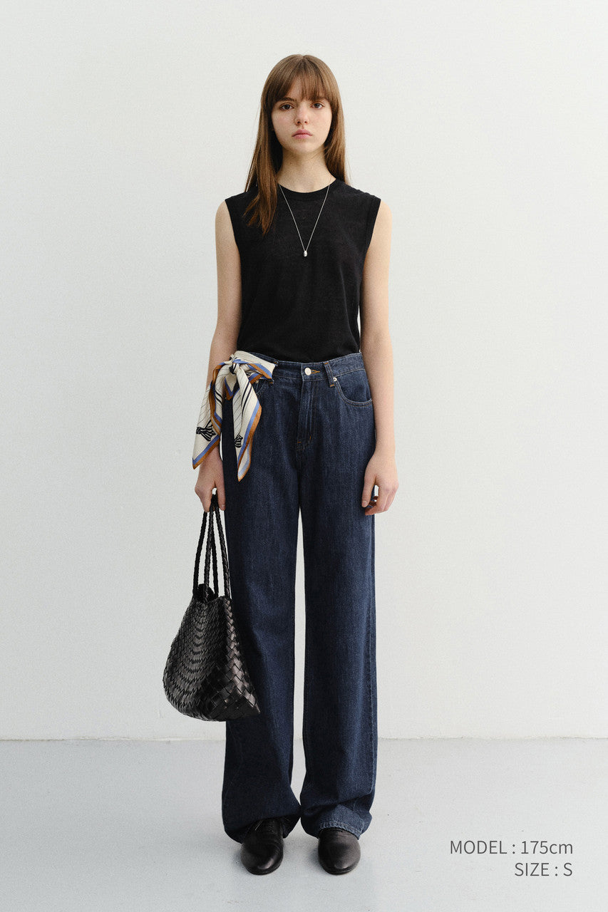 Dunst Unisex Sheer Layering Knit Vest Black