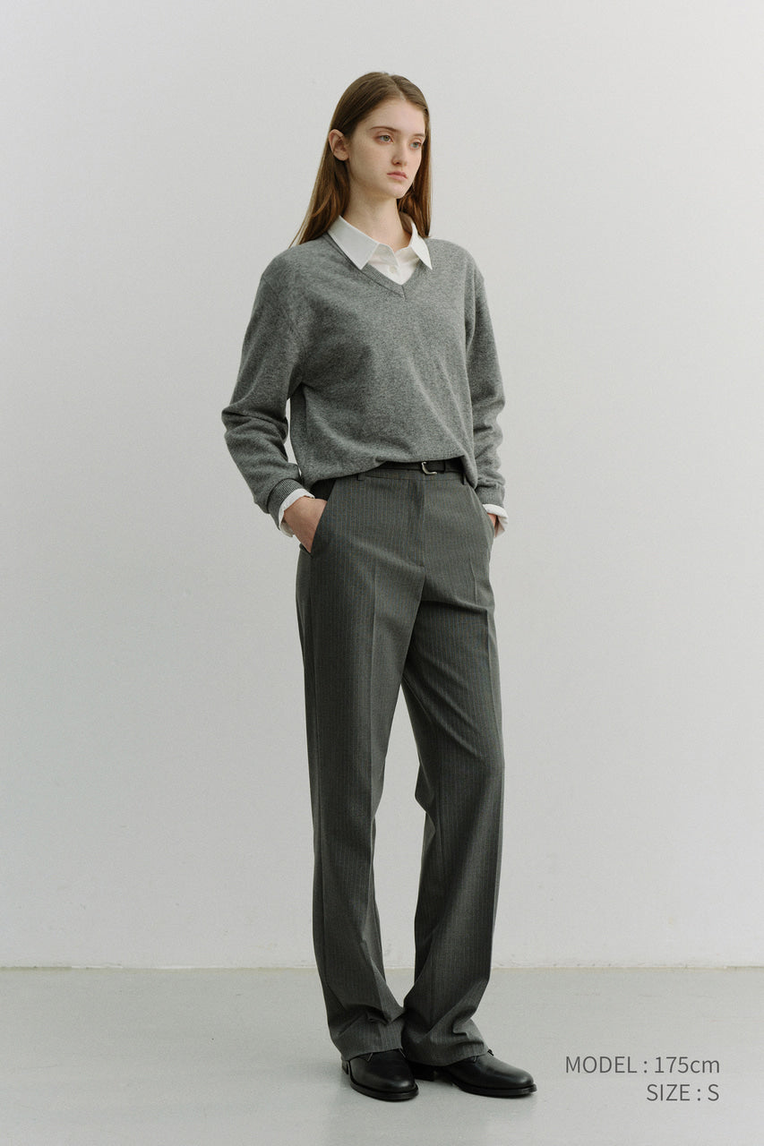 Dunst Unisex Soft V-Neck Sweater Melange Grey