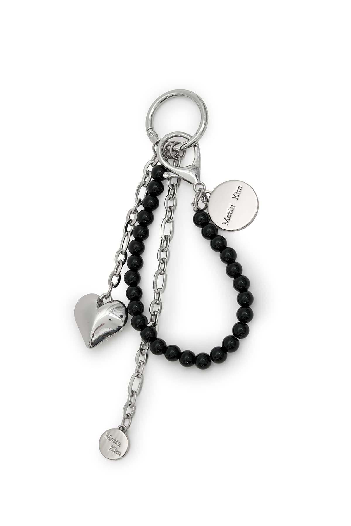 Matinkim Matin Heart Charm Keyring IN Black
