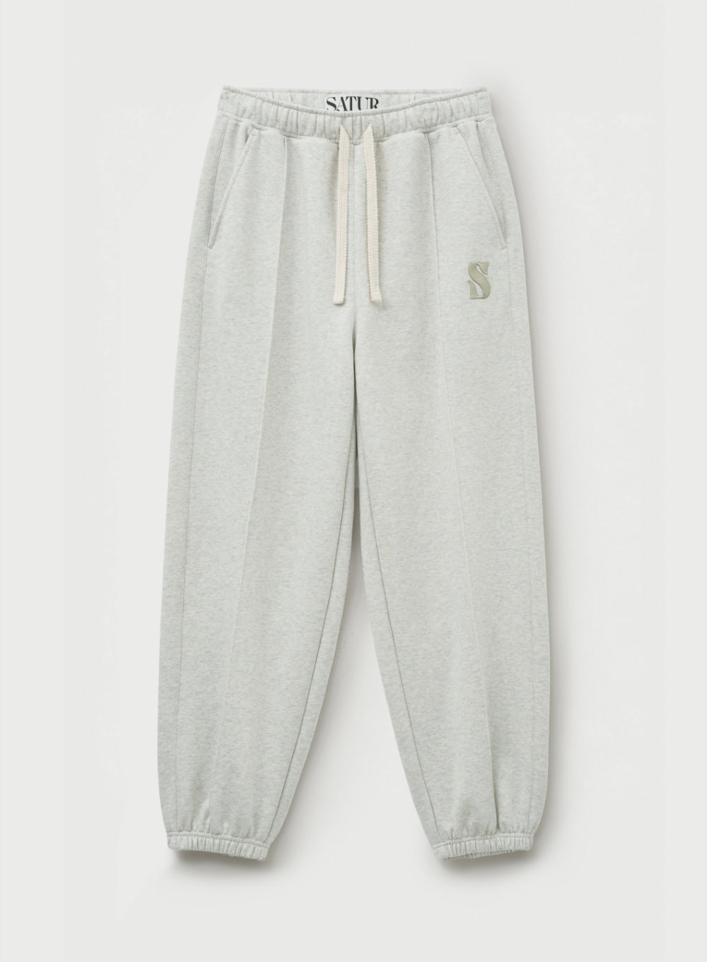[satur] S Logo Jogger Sweatpants - Melange Ivory