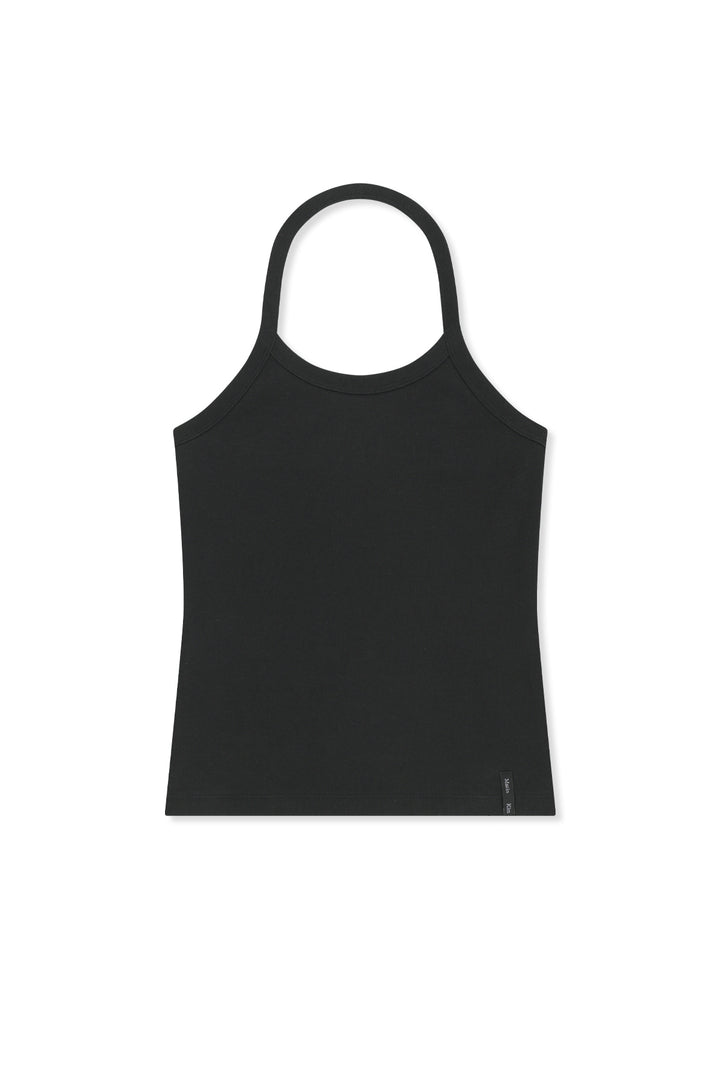 Matinkim Label Detail Halter Tank Top IN Black