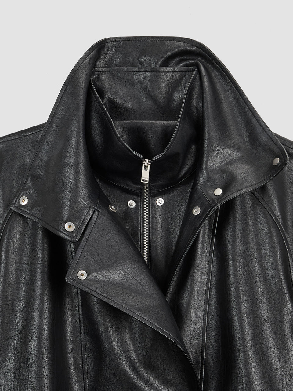 Matinkim Oversize Layered Leather Jumper IN Black