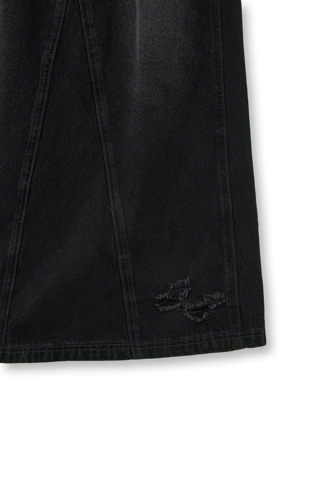 Matinkim Damage Point Long Denim Skirt IN Black